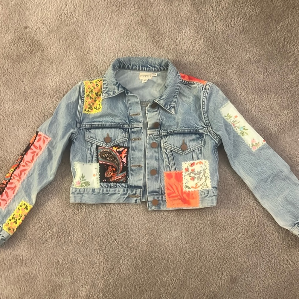 Alice + Olivia patchwork Jean jacket